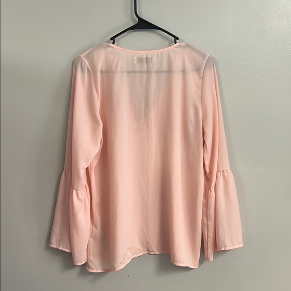 Pink Lace-Up Blouse - Picture 5 of 5